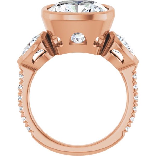 Bezel-Set Three-Stone Engagement Ring Image 2 Brynn Marr Jewelers Jacksonville, NC