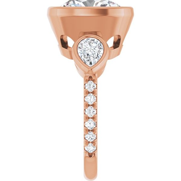 Bezel-Set Three-Stone Engagement Ring Image 4 Brynn Marr Jewelers Jacksonville, NC