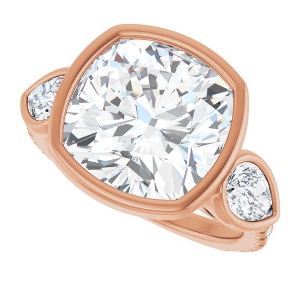 Bezel-Set Three-Stone Engagement Ring Image 5 Brynn Marr Jewelers Jacksonville, NC