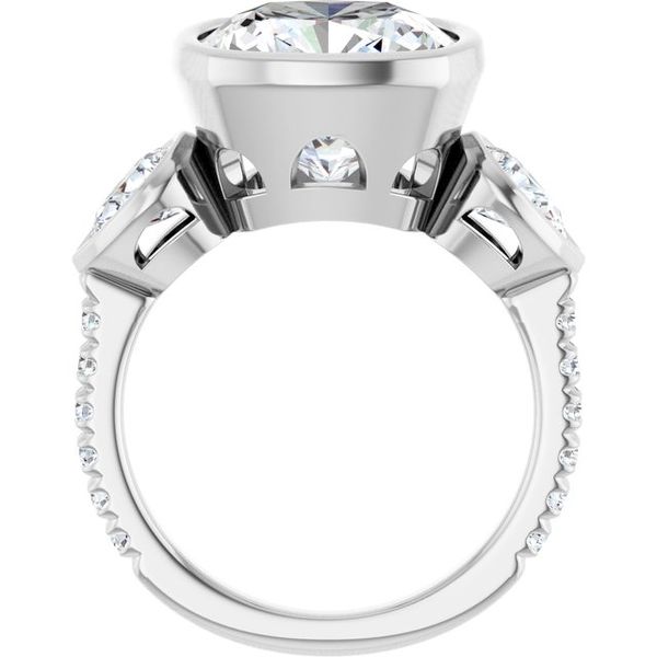 Bezel-Set Three-Stone Engagement Ring Image 2 Blue Water Jewelers Saint Augustine, FL