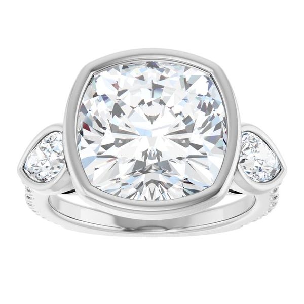 Bezel-Set Three-Stone Engagement Ring Image 3 Blue Water Jewelers Saint Augustine, FL