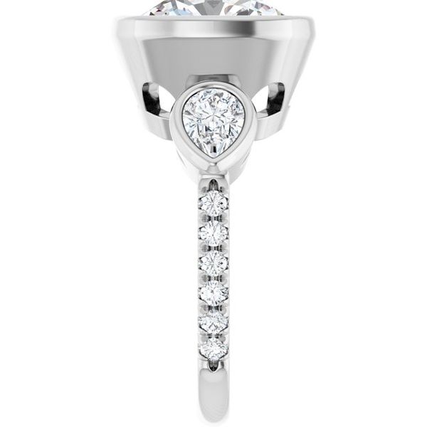 Bezel-Set Three-Stone Engagement Ring Image 4 Blue Water Jewelers Saint Augustine, FL