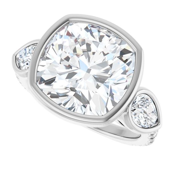 Bezel-Set Three-Stone Engagement Ring Image 5 Blue Water Jewelers Saint Augustine, FL