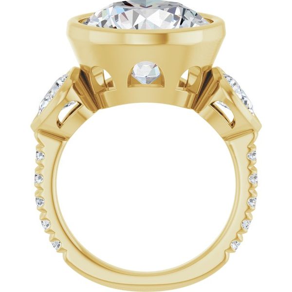 Bezel-Set Three-Stone Engagement Ring Image 2 Segner's Jewelers Fredericksburg, TX