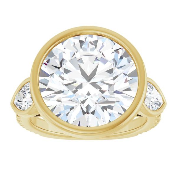 Bezel-Set Three-Stone Engagement Ring Image 3 Segner's Jewelers Fredericksburg, TX