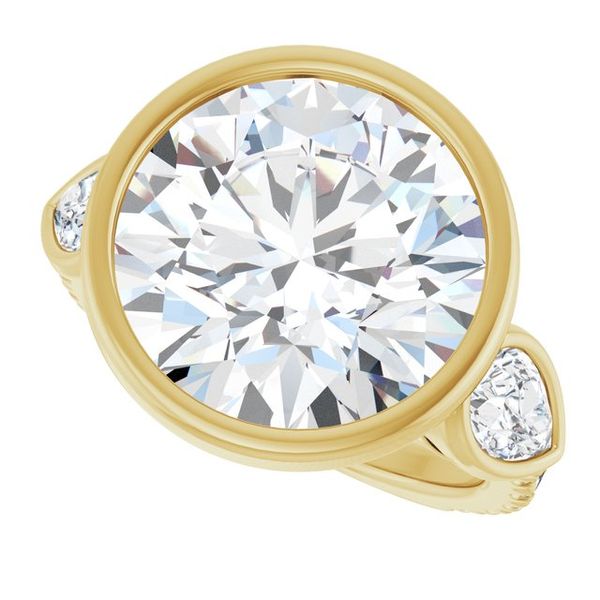 Bezel-Set Three-Stone Engagement Ring Image 5 Segner's Jewelers Fredericksburg, TX