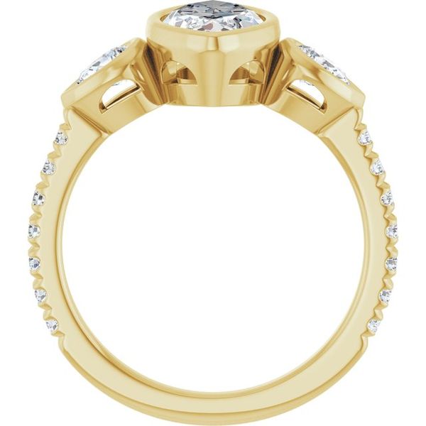 Bezel-Set Three-Stone Engagement Ring Image 2 Segner's Jewelers Fredericksburg, TX