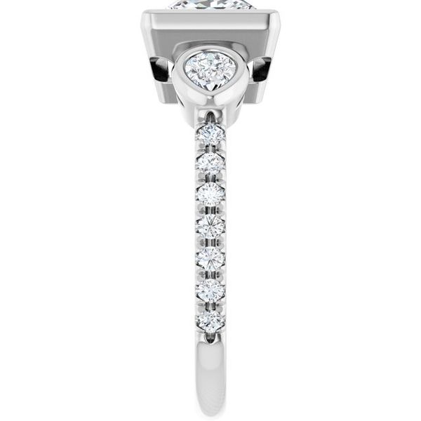 Bezel-Set Three-Stone Engagement Ring Image 4 Blue Water Jewelers Saint Augustine, FL