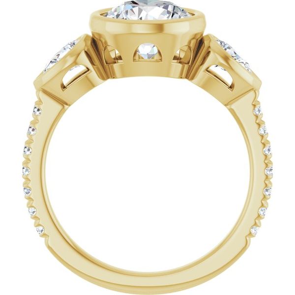 Bezel-Set Three-Stone Engagement Ring Image 2 Waddington Jewelers Bowling Green, OH