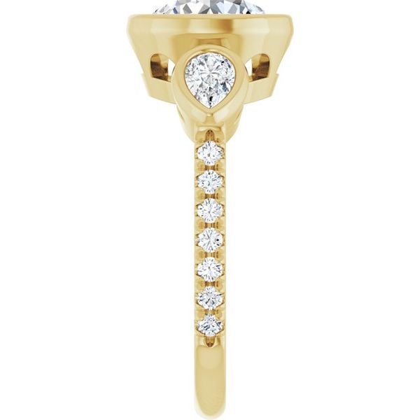 Bezel-Set Three-Stone Engagement Ring Image 4 Waddington Jewelers Bowling Green, OH