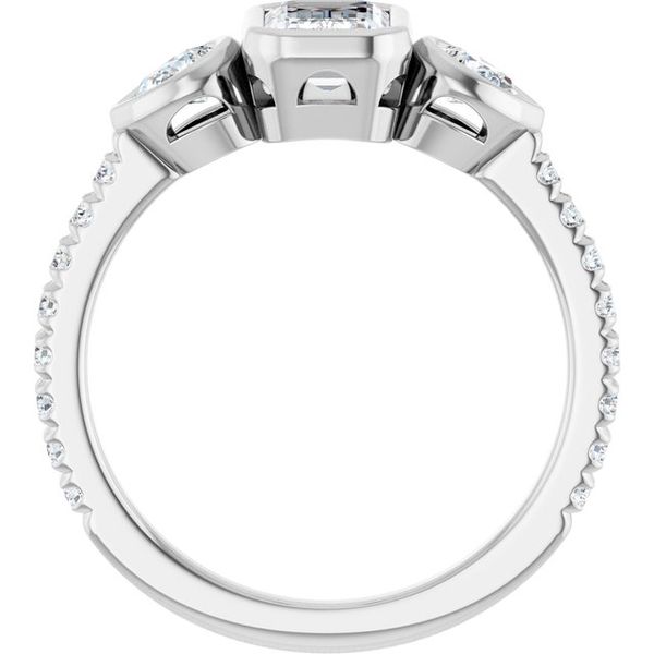 Bezel-Set Three-Stone Engagement Ring Image 2 Waddington Jewelers Bowling Green, OH