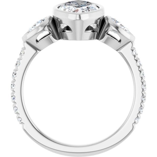 Bezel-Set Three-Stone Engagement Ring Image 2 Waddington Jewelers Bowling Green, OH