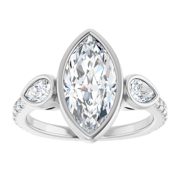 Bezel-Set Three-Stone Engagement Ring Image 3 Waddington Jewelers Bowling Green, OH