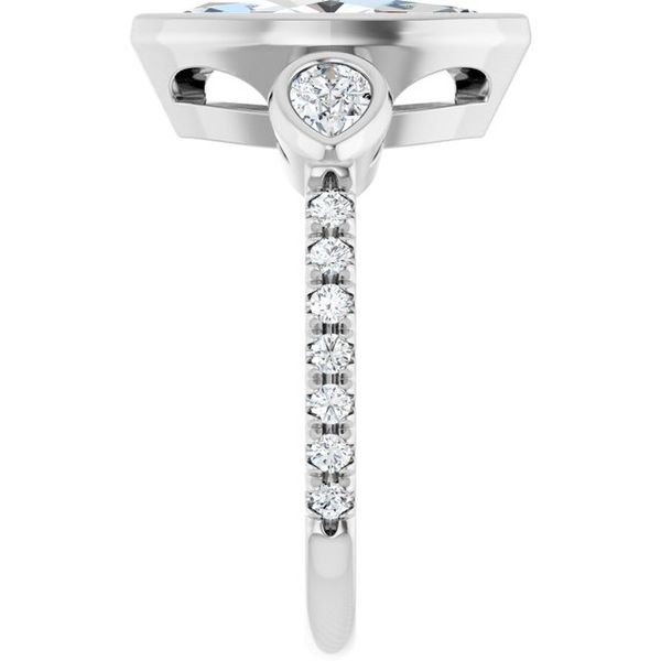 Bezel-Set Three-Stone Engagement Ring Image 4 Waddington Jewelers Bowling Green, OH