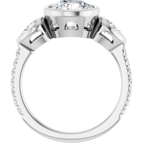 Bezel-Set Three-Stone Engagement Ring Image 2 Leitzel's Jewelry Myerstown, PA