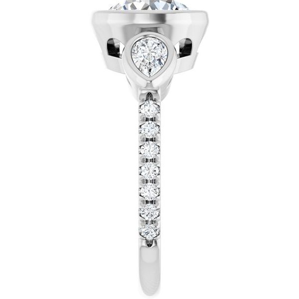 Bezel-Set Three-Stone Engagement Ring Image 4 Leitzel's Jewelry Myerstown, PA