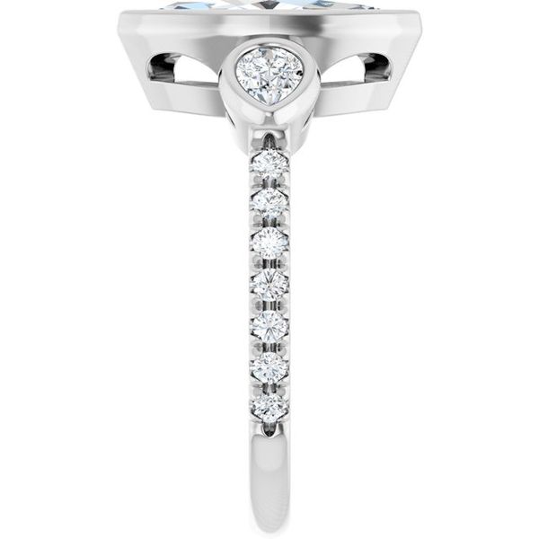 Bezel-Set Three-Stone Engagement Ring Image 4 Waddington Jewelers Bowling Green, OH