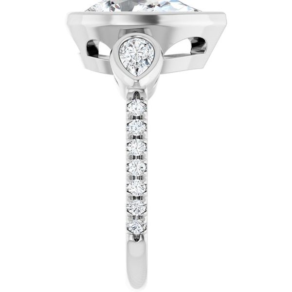 Bezel-Set Three-Stone Engagement Ring Image 4 Colonial Jewelers of Easton Easton, MD