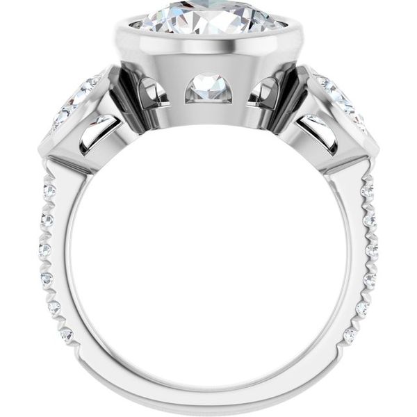 Bezel-Set Three-Stone Engagement Ring Image 2 Waddington Jewelers Bowling Green, OH