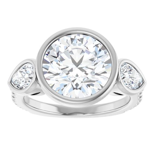 Bezel-Set Three-Stone Engagement Ring Image 3 Waddington Jewelers Bowling Green, OH