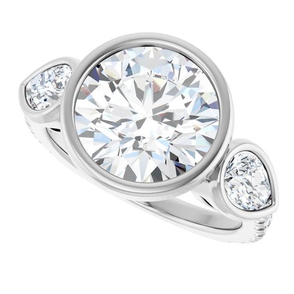 Bezel-Set Three-Stone Engagement Ring Image 5 Studio 107 Elk River, MN