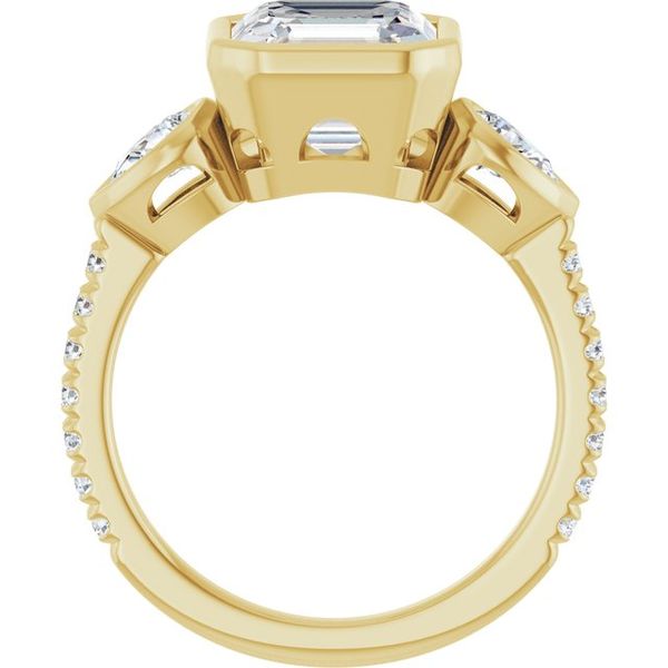 Bezel-Set Three-Stone Engagement Ring Image 2 Von's Jewelry, Inc. Lima, OH
