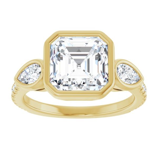 Bezel-Set Three-Stone Engagement Ring Image 3 Von's Jewelry, Inc. Lima, OH