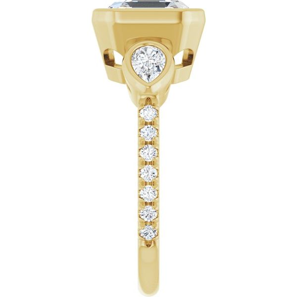 Bezel-Set Three-Stone Engagement Ring Image 4 Von's Jewelry, Inc. Lima, OH