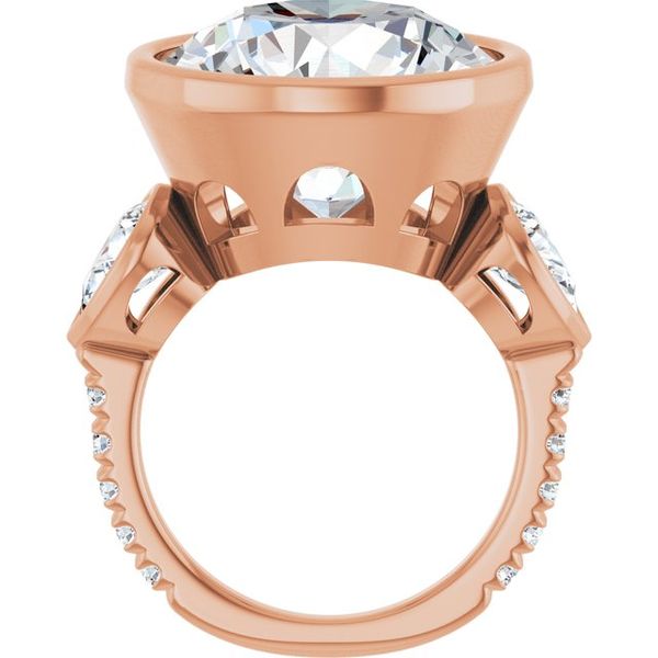 Bezel-Set Three-Stone Engagement Ring Image 2 Colonial Jewelers of Easton Easton, MD