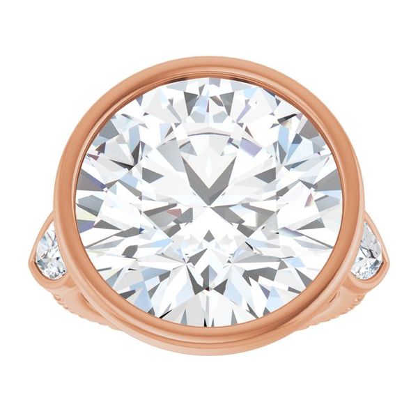 Bezel-Set Three-Stone Engagement Ring Image 3 Colonial Jewelers of Easton Easton, MD