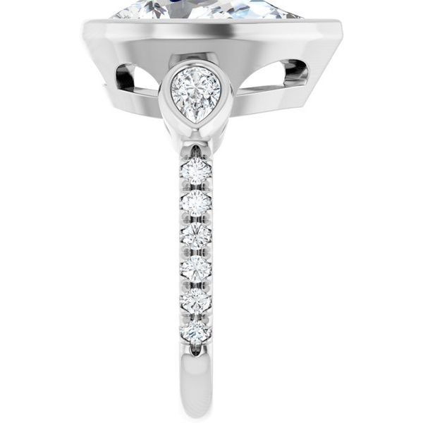 Bezel-Set Three-Stone Engagement Ring Image 4 Segner's Jewelers Fredericksburg, TX