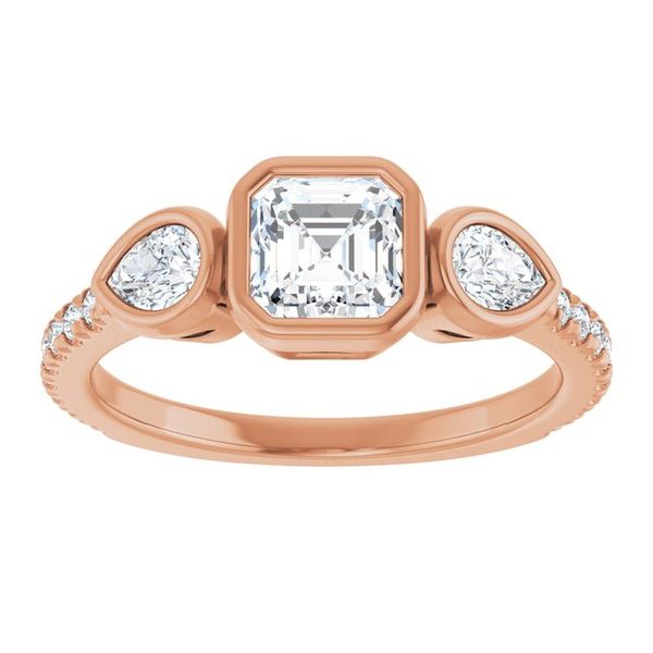 Bezel-Set Three-Stone Engagement Ring Image 3 Colonial Jewelers of Easton Easton, MD