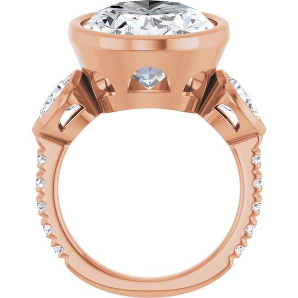 Bezel-Set Three-Stone Engagement Ring Image 2 Leitzel's Jewelry Myerstown, PA