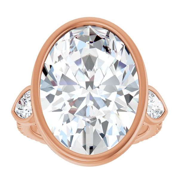 Bezel-Set Three-Stone Engagement Ring Image 3 Leitzel's Jewelry Myerstown, PA
