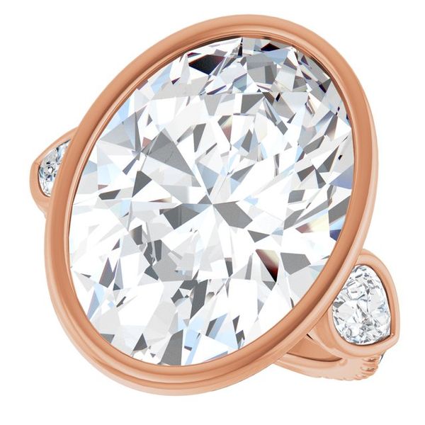 Bezel-Set Three-Stone Engagement Ring Image 5 Leitzel's Jewelry Myerstown, PA