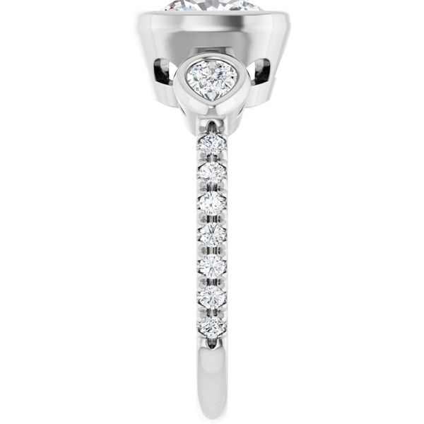 Bezel-Set Three-Stone Engagement Ring Image 4 Colonial Jewelers of Easton Easton, MD