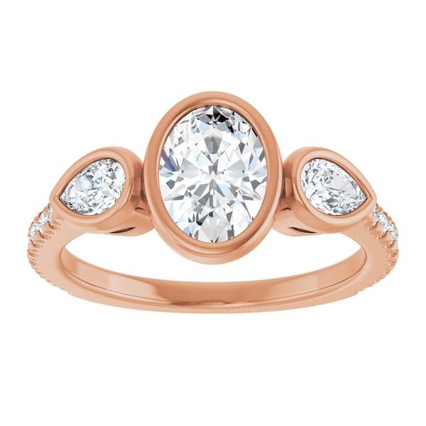 Bezel-Set Three-Stone Engagement Ring Image 3 The Diamond Ring Co San Jose, CA
