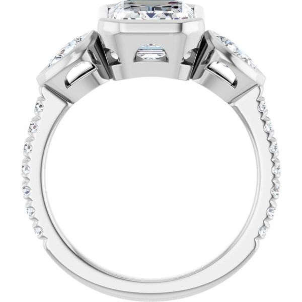 Bezel-Set Three-Stone Engagement Ring Image 2 Blue Water Jewelers Saint Augustine, FL