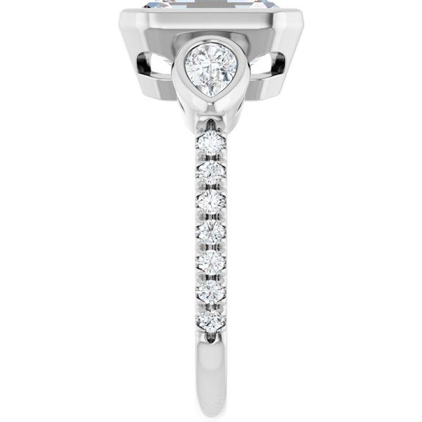 Bezel-Set Three-Stone Engagement Ring Image 4 Blue Water Jewelers Saint Augustine, FL