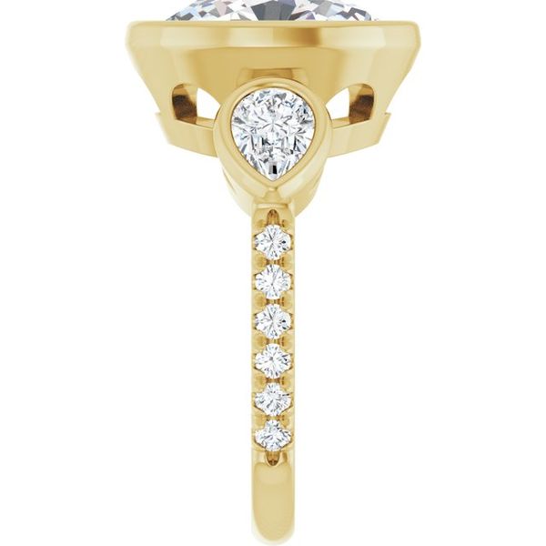 Bezel-Set Three-Stone Engagement Ring Image 4 Leitzel's Jewelry Myerstown, PA