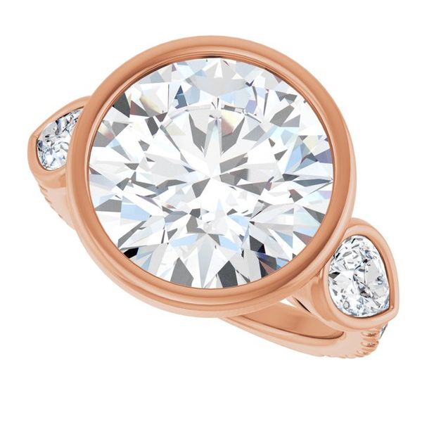Bezel-Set Three-Stone Engagement Ring Image 5 Blue Water Jewelers Saint Augustine, FL