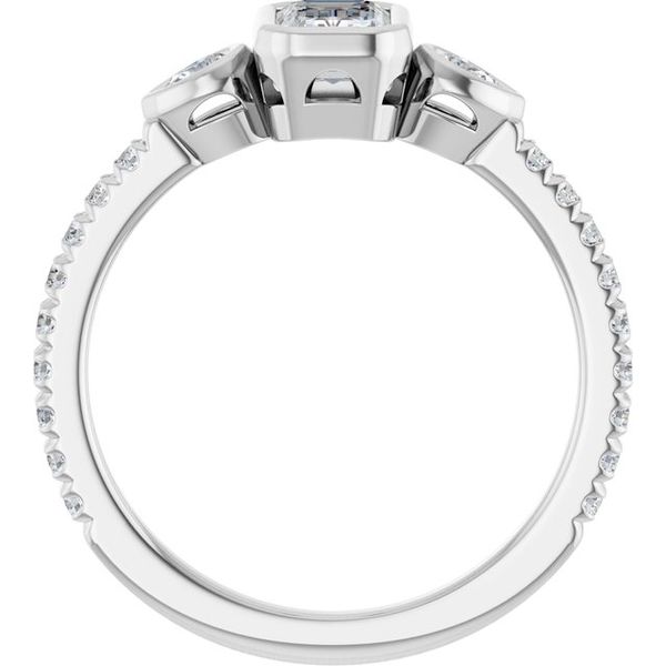 Bezel-Set Three-Stone Engagement Ring Image 2 Blocher Jewelers Ellwood City, PA