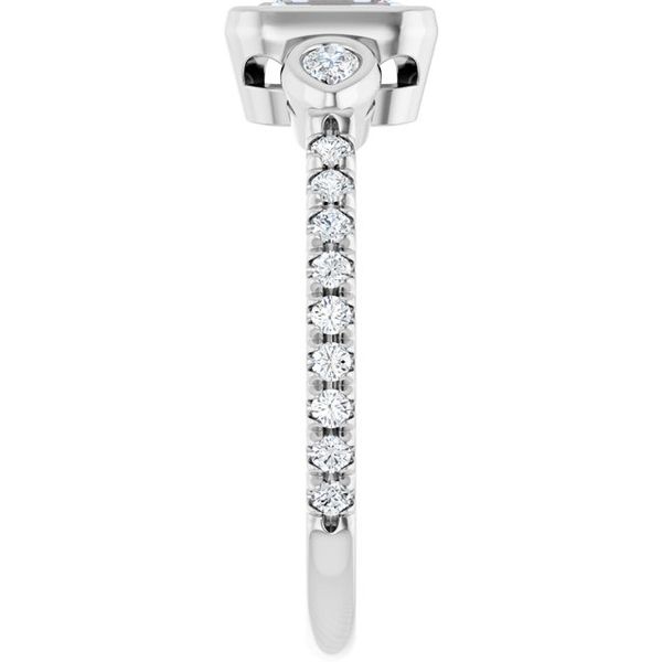 Bezel-Set Three-Stone Engagement Ring Image 4 Blocher Jewelers Ellwood City, PA