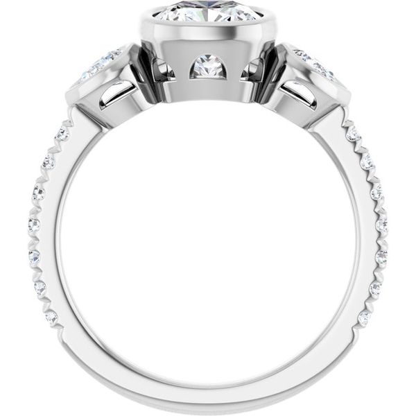 Bezel-Set Three-Stone Engagement Ring Image 2 Waddington Jewelers Bowling Green, OH