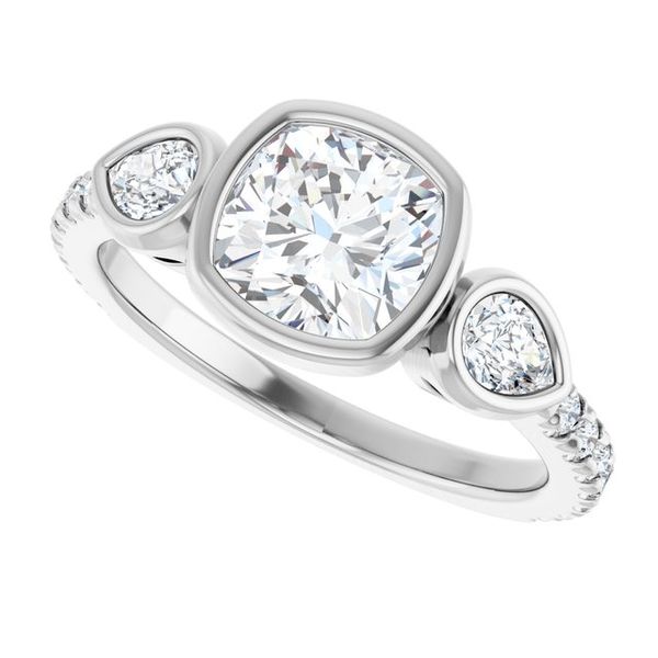 Bezel-Set Three-Stone Engagement Ring Image 5 Waddington Jewelers Bowling Green, OH