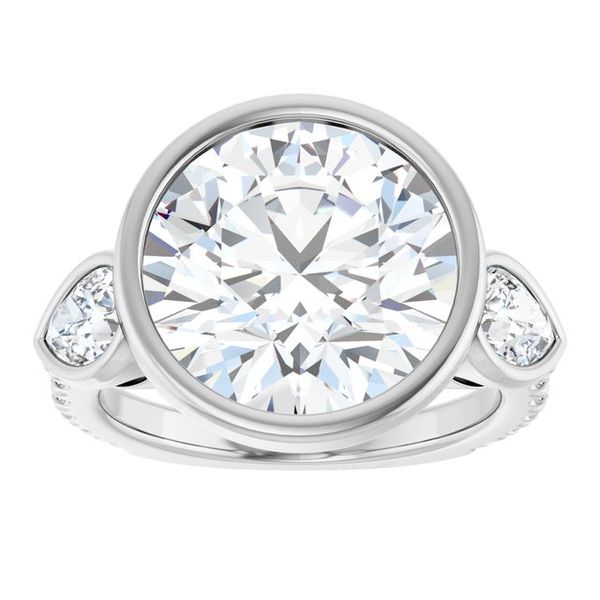 Bezel-Set Three-Stone Engagement Ring Image 3 Studio 107 Elk River, MN