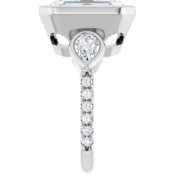 Bezel-Set Three-Stone Engagement Ring Image 4 Colonial Jewelers of Easton Easton, MD
