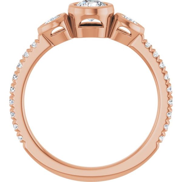 Bezel-Set Three-Stone Engagement Ring Image 2 Blocher Jewelers Ellwood City, PA