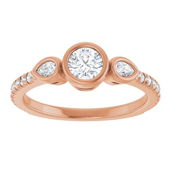 Bezel-Set Three-Stone Engagement Ring Image 3 Blocher Jewelers Ellwood City, PA