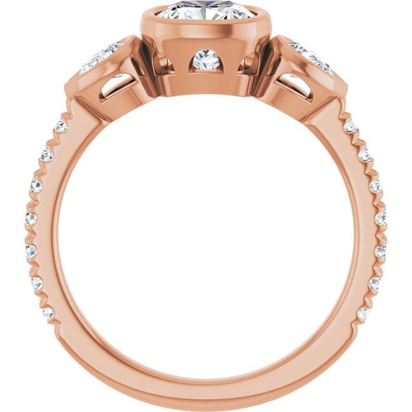Bezel-Set Three-Stone Engagement Ring Image 2 Waddington Jewelers Bowling Green, OH